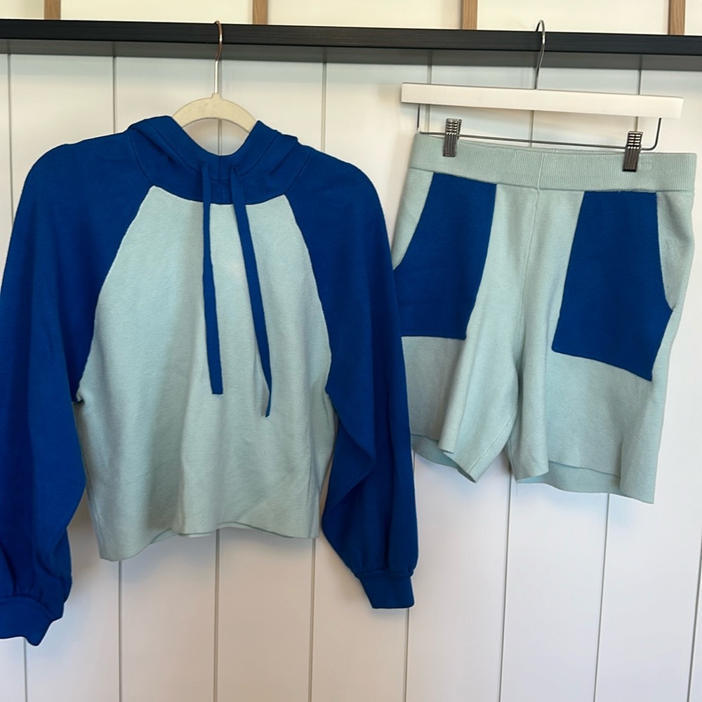 Anthropologie colorblock Shorts Set